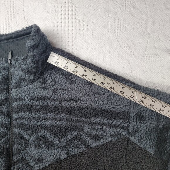 Reebok Core 10 Hoodie drop shoulder dolman half zip pockets sherpa grey blk 2XL - Picture 7 of 16